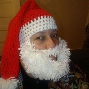 Crochet santa beard hat